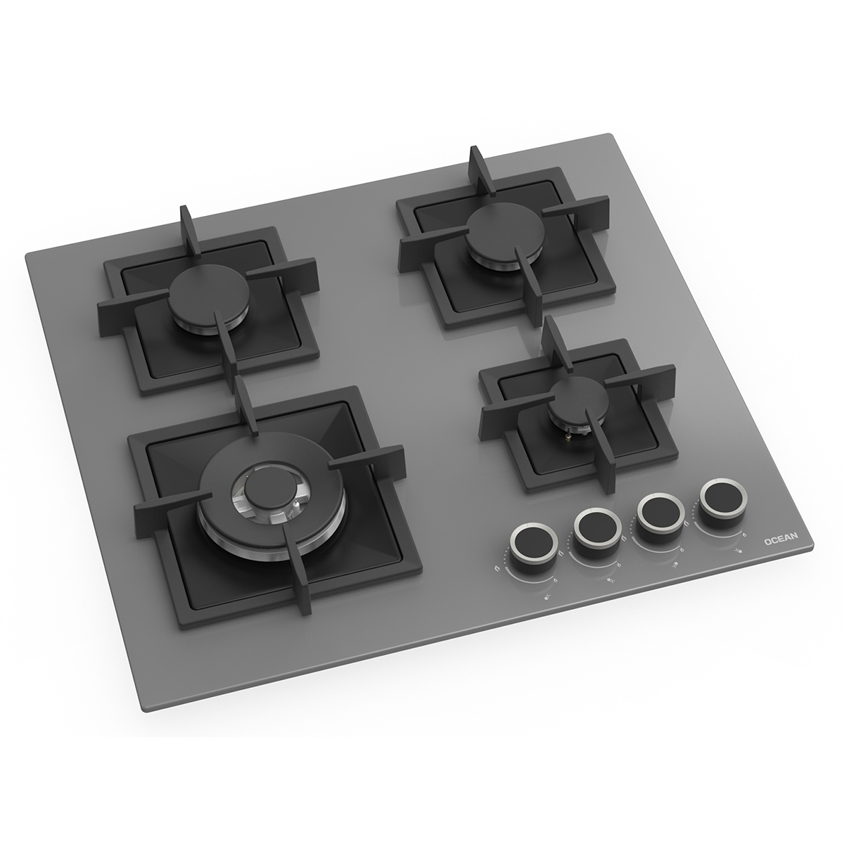 Plaque de cuisson au gaz - Verre gris - 60cm - 4 foyers – Image 2